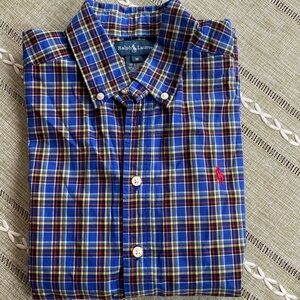 Boy’s M Ralph Lauren button up plaid polo